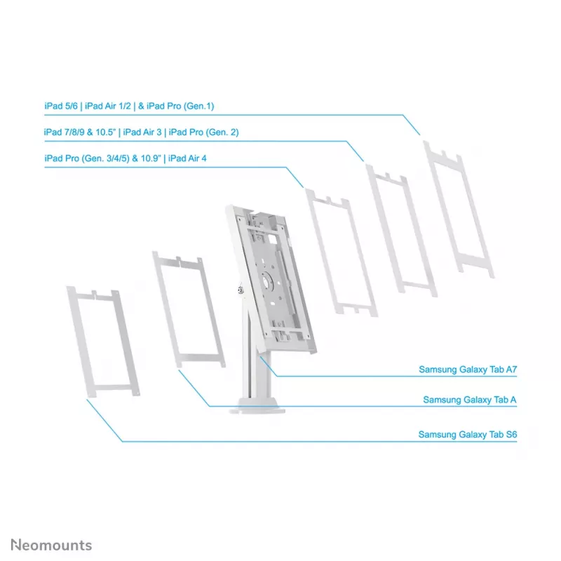 Neomounts DS15-640WH1 Uchwyt na tablet na biurko 9,7-11 cala - z blokadą