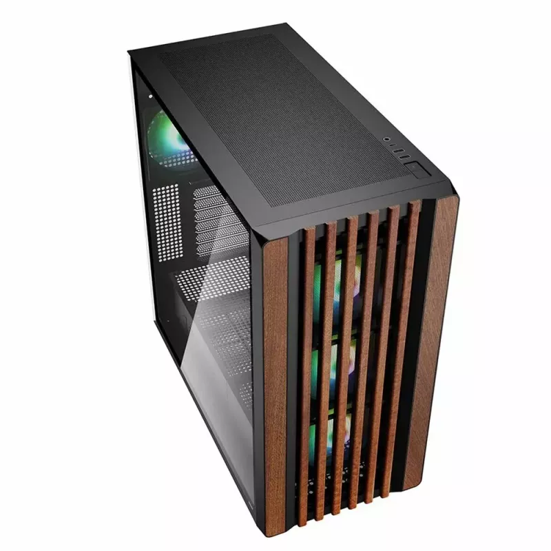 Obudowa PC Sharkoon REBEL C70G RGB Full Tower Czarny, Drewno