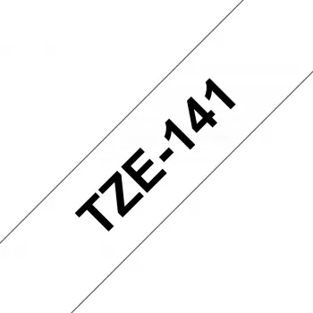 Taśma do etykietowania Brother TZE-141, czarna na przezroczystej