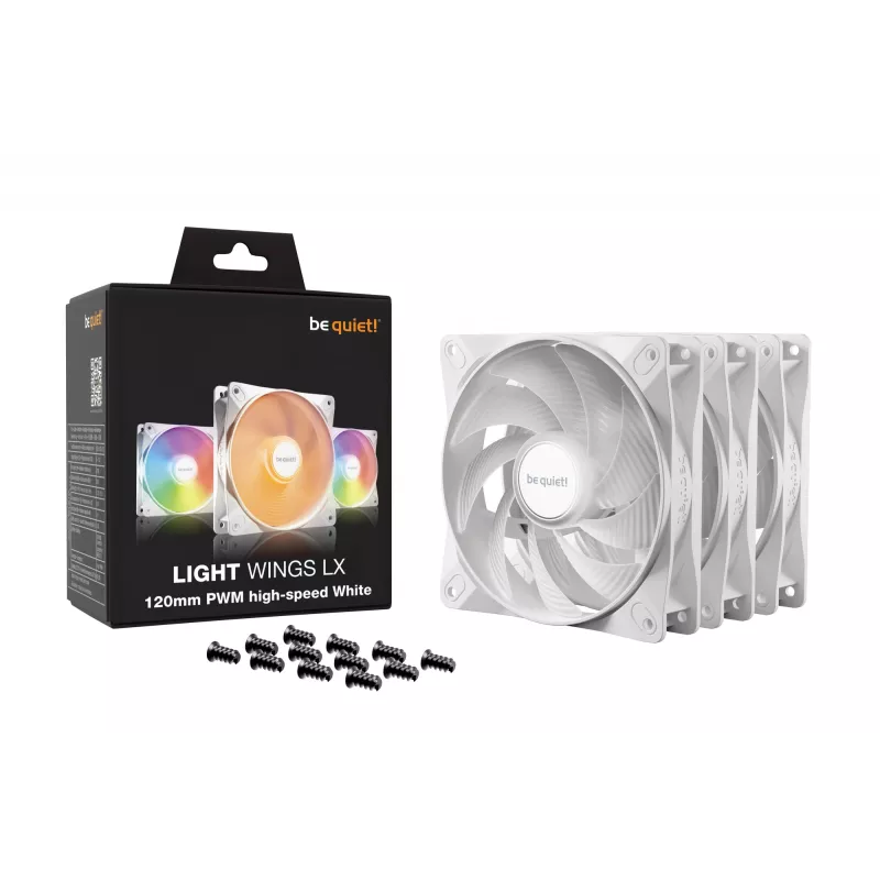 be quiet! LIGHT WINGS LX 120mm PWM High Speed 3-Pack Biały