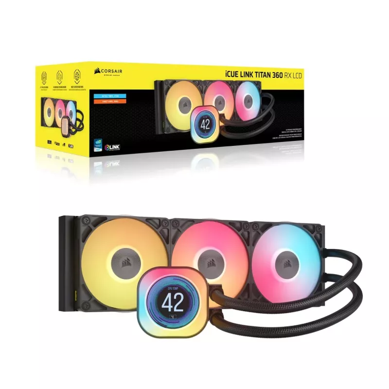 Chłodzenie procesora CORSAIR - Icue Link Titan 360 Rx LCD chłodzenie cieczą
