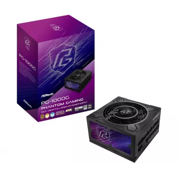 Zasilacz ASRock Phantom Gaming PG-1000G 750 W, ATX 20+4 pin, 80 PLUS Gold, wentylator 135 mm, w pełni modułowy, czarny