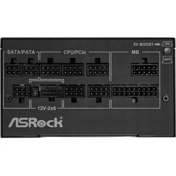 Zasilacz ASRock Phantom Gaming PG-1000G 750 W, ATX 20+4 pin, 80 PLUS Gold, wentylator 135 mm, w pełni modułowy, czarny