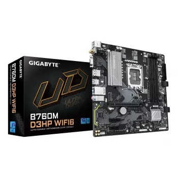 Płyta główna GIGABYTE B760M D3HP WIFI6 - obsługuje procesory Intel Core 14. generacji, 4+1+1 faz cyfrowy VRM, do 5600MHz DDR5, 2xPCIe 4.0 M.2, Wi-Fi 6, GbE LAN, USB 3.2 Gen1