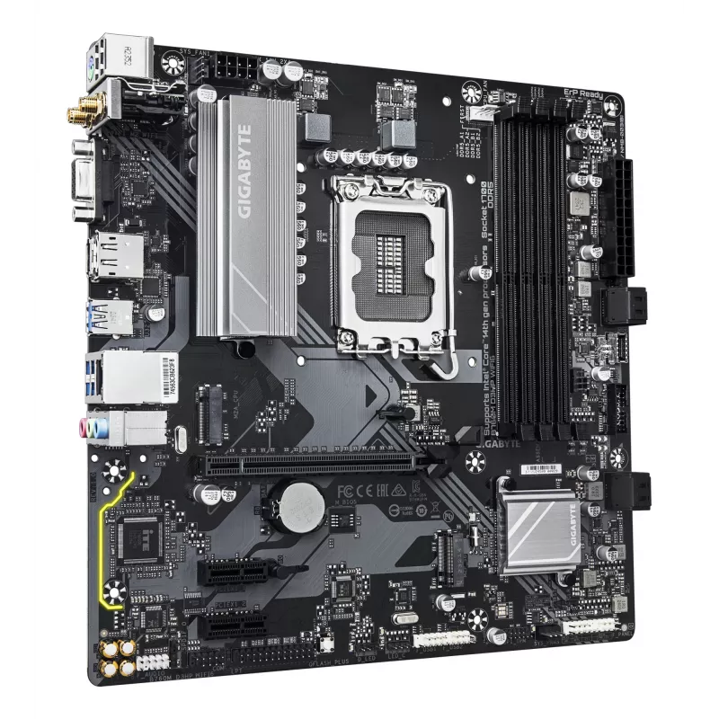 Płyta główna GIGABYTE B760M D3HP WIFI6 - obsługuje procesory Intel Core 14. generacji, 4+1+1 faz cyfrowy VRM, do 5600MHz DDR5, 2xPCIe 4.0 M.2, Wi-Fi 6, GbE LAN, USB 3.2 Gen1