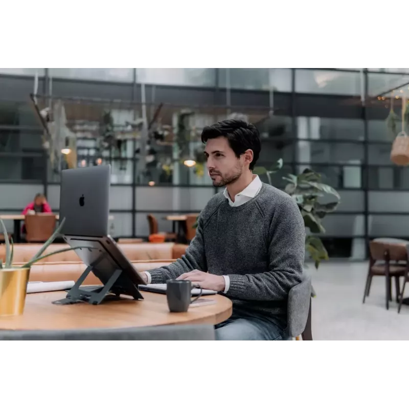 Podstawka pod laptop BakkerElkhuizen FlexTop 170 Czarny Ciemnoszary Aluminium Guma Stal