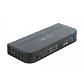 DELOCK Przełącznik KVM DisplayPort 1.4 8K 30Hz USB 3.0 + Audio
