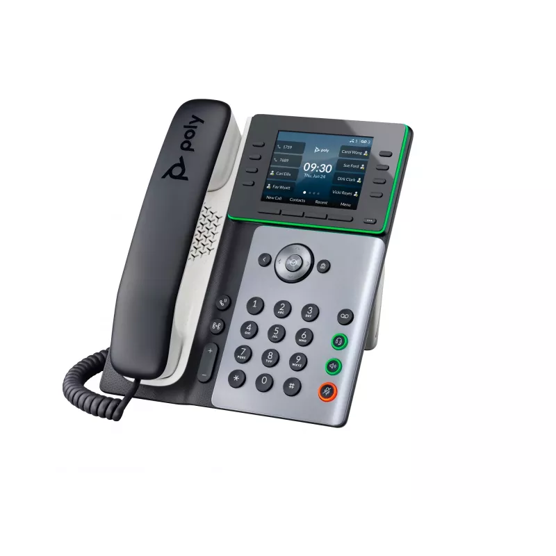 HP Poly Edge E350 IP Phone z obsługą PoE, IPS, 320 x 240 pikseli, 4:3, WPA2-Enterprise, EAP-TLS, HTTPS, ENERGY STAR, RoHS, Federal Communications Commission (FCC), CE, BSMI