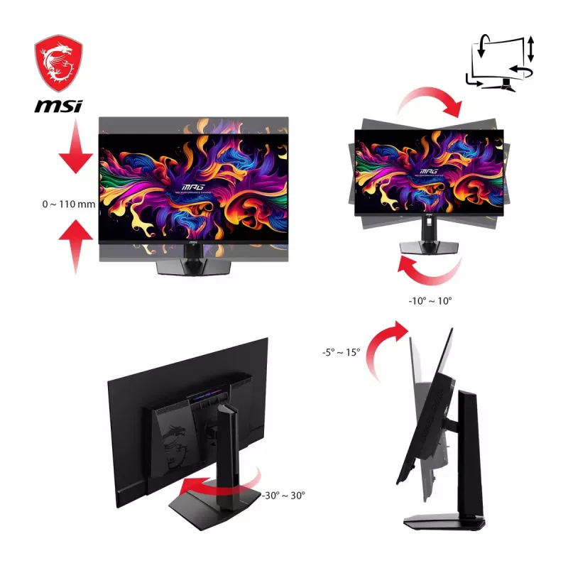 Monitor komputerowy MSI MPG 321URXDE QD-OLED 80 cm (31,5 cala) 3840 x 2160 pikseli 4K Ultra HD Czarny