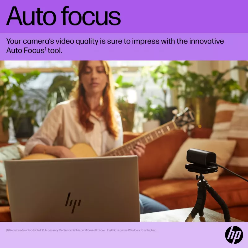 Kamera internetowa HP 965 4K Streaming Webcam, 8 MP, 3840 x 2160 pikseli, Full HD, 60 kl./s, 1280x720@30kl./s, 1280x720@60kl./s, 1920x1080@30kl./s, 1920x1080@60kl./s, 3840x2160@30kl./s, USB