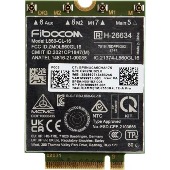 HP XMM 7560 R+ LTE-Advanced Pro WWAN, Chiny, Biznes, -20 - 65 °C, -40 - 85 °C, Windows 10, Windows 11, 42 mm