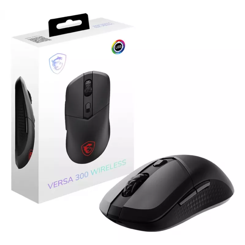 Mysz MSI VERSA 300 Gaming Praworęczna RF Wireless + Bluetooth + USB Type-C Optyczna 8000 DPI