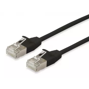 Equip Cat.6A F/FTP cienki Patch kabel, 5m, Czarny, 5 m, Cat6a, F/FTP (FFTP), RJ-45, RJ-45, Czarny