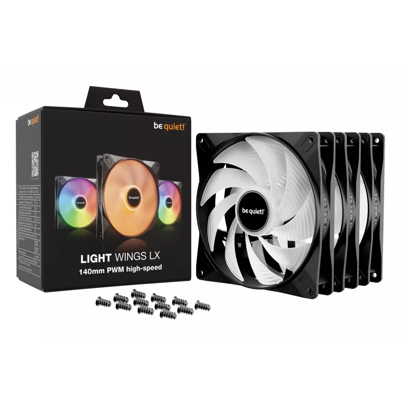 be quiet LIGHT WINGS LX 140mm PWM High Speed 3-Pack Czarny Wentylator do obudowy komputera 14 cm 3 szt.
