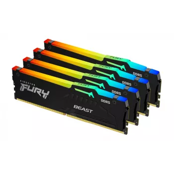 Kingston Technology FURY Beast 128GB 5200MT/s DDR5 CL40 DIMM (Zestaw 4 sztuk) RGB XMP
