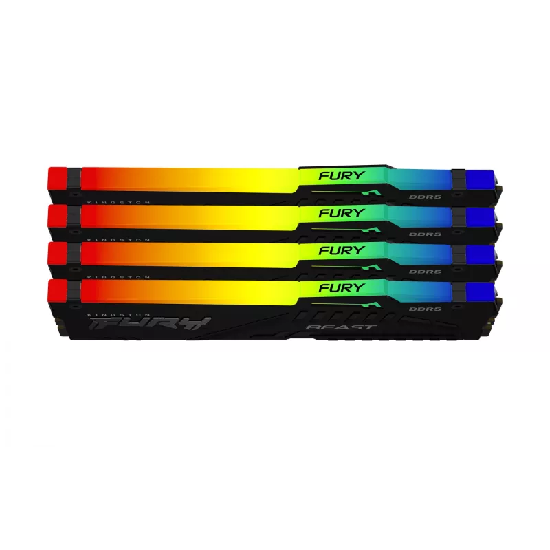 Kingston Technology FURY Beast 128GB 5200MT/s DDR5 CL40 DIMM (Zestaw 4 sztuk) RGB XMP