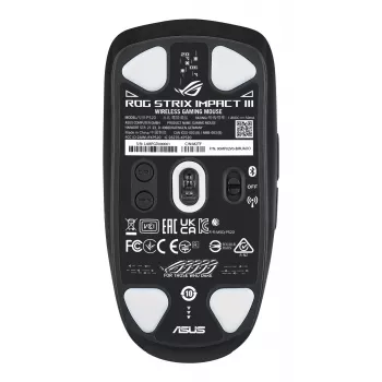 Mysz ASUS ROG Strix Impact III Wireless do gier, oburęczna, RF Wireless + Bluetooth, optyczna, 36000 DPI