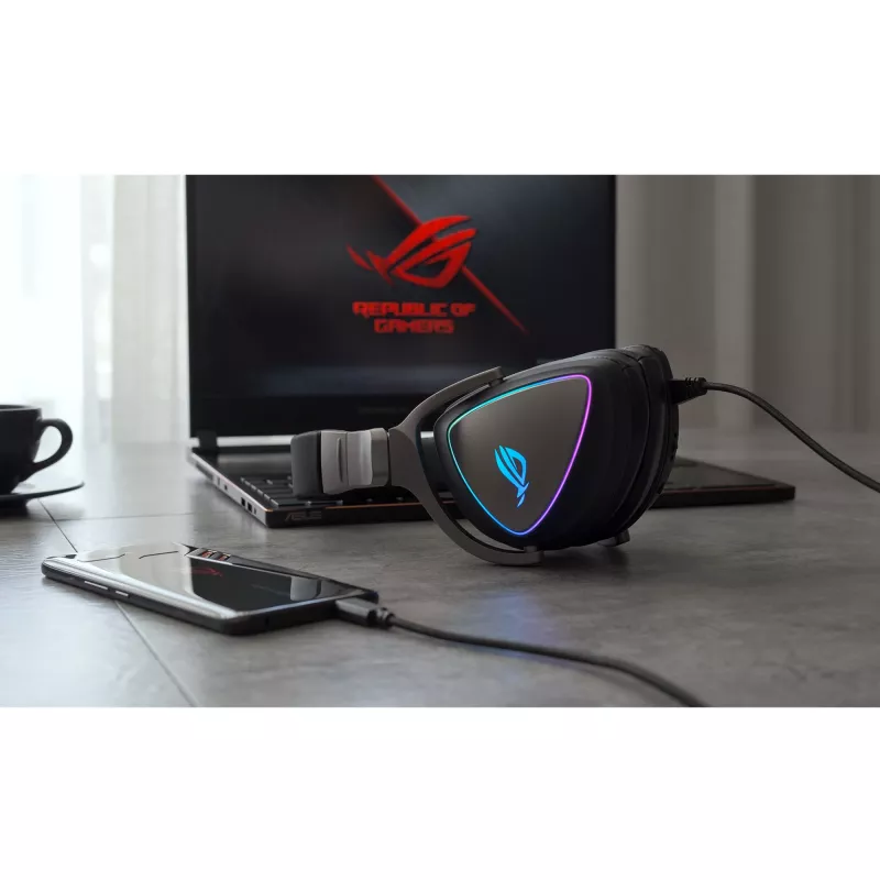Słuchawki ASUS ROG Delta Przewodowe Nauszne Gaming Czarny