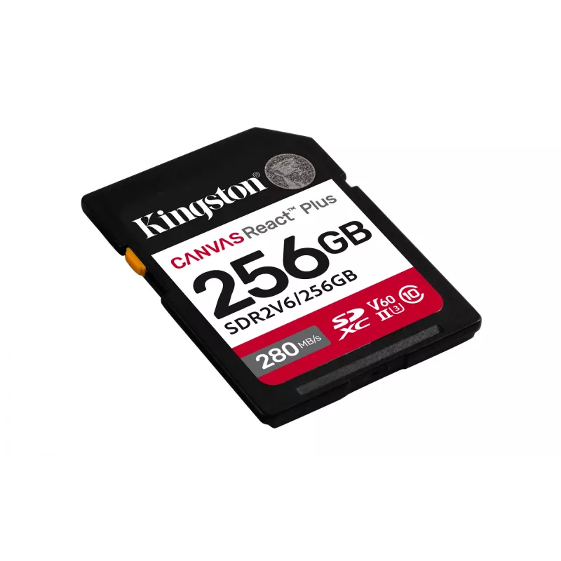 Kingston Technology 256GB Canvas React Plus SDXC UHS-II 280R/150W U3 V60 do Full HD/4K