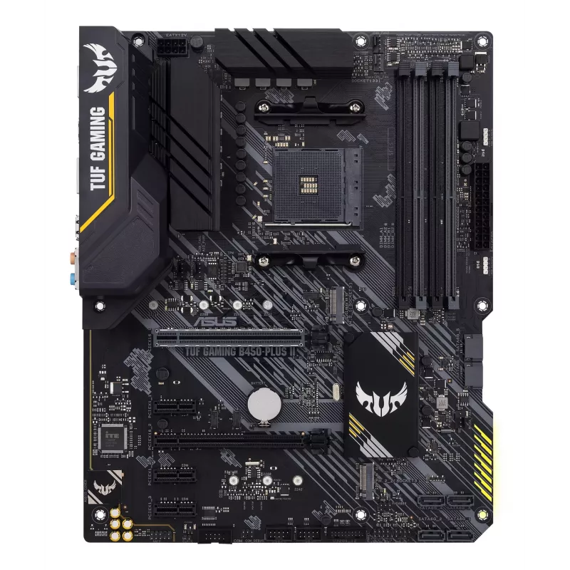 Płyta główna ASUS TUF GAMING B450-PLUS II ATX, AMD B450, Socket AM4, 4×DIMM DDR4, 128GB, 1×M.2, 6×SATA, HDMI 2.0b, DP1.2, Gigabit LAN