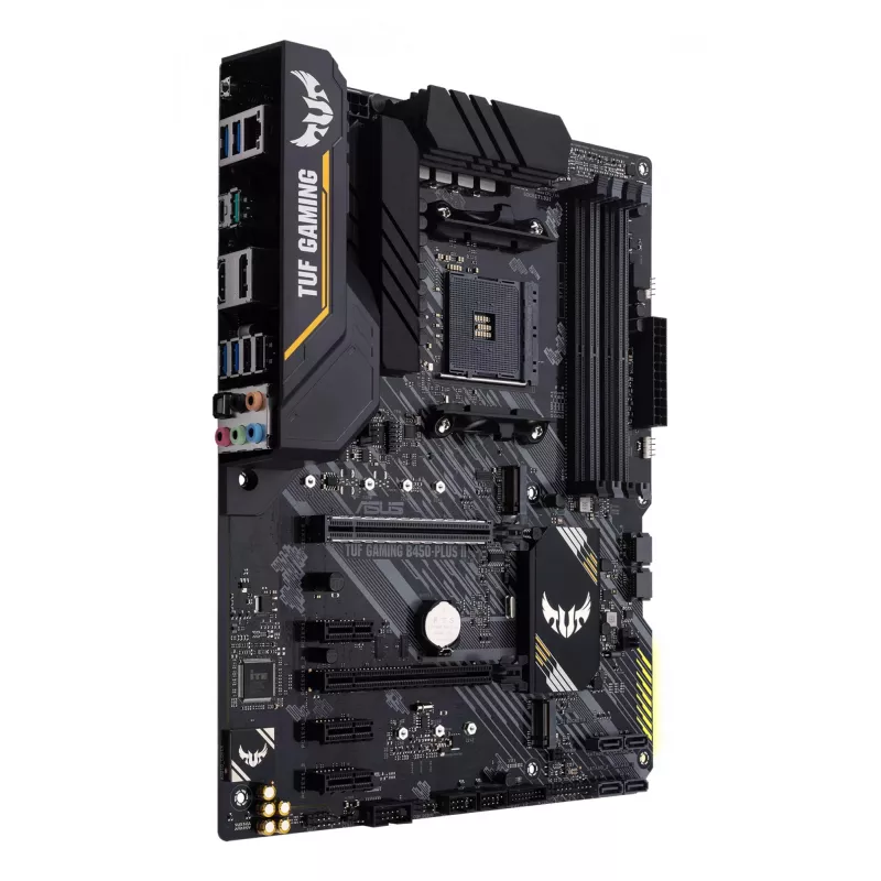 Płyta główna ASUS TUF GAMING B450-PLUS II ATX, AMD B450, Socket AM4, 4×DIMM DDR4, 128GB, 1×M.2, 6×SATA, HDMI 2.0b, DP1.2, Gigabit LAN