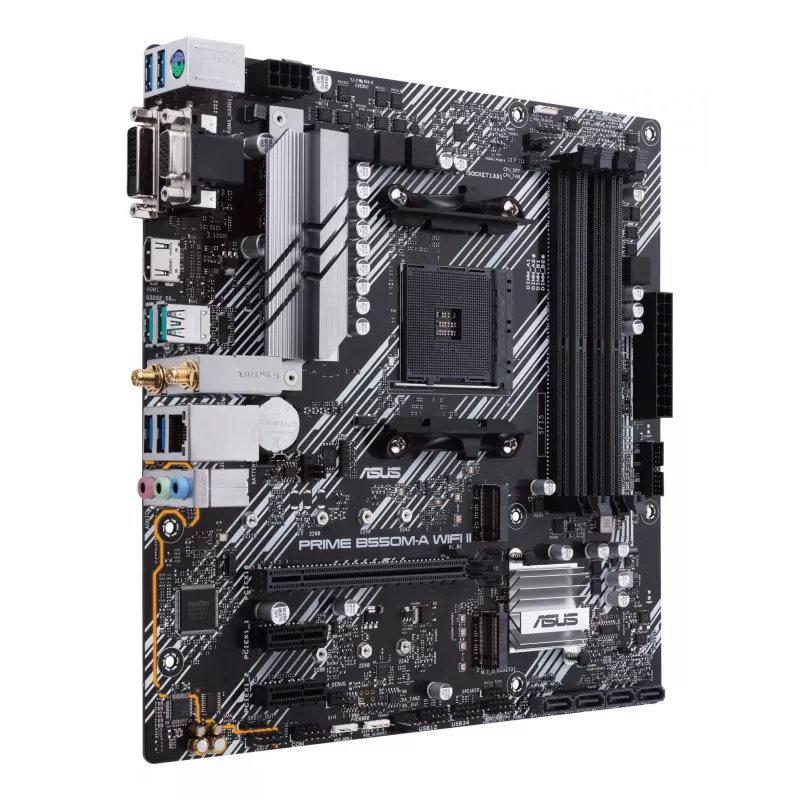 Płyta główna ASUS PRIME B550M-A WIFI II micro ATX — AMD B550, Socket AM4, DDR4, 4 DIMM, Wi‑Fi 6, Bluetooth 5.2, 2x M.2, HDMI 2.1