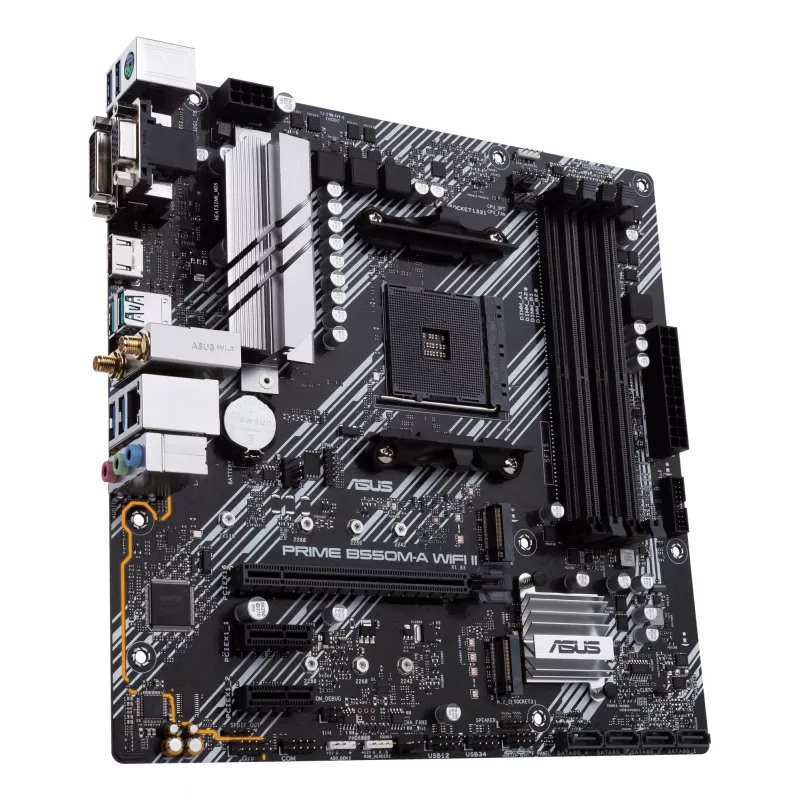 Płyta główna ASUS PRIME B550M-A WIFI II micro ATX — AMD B550, Socket AM4, DDR4, 4 DIMM, Wi‑Fi 6, Bluetooth 5.2, 2x M.2, HDMI 2.1