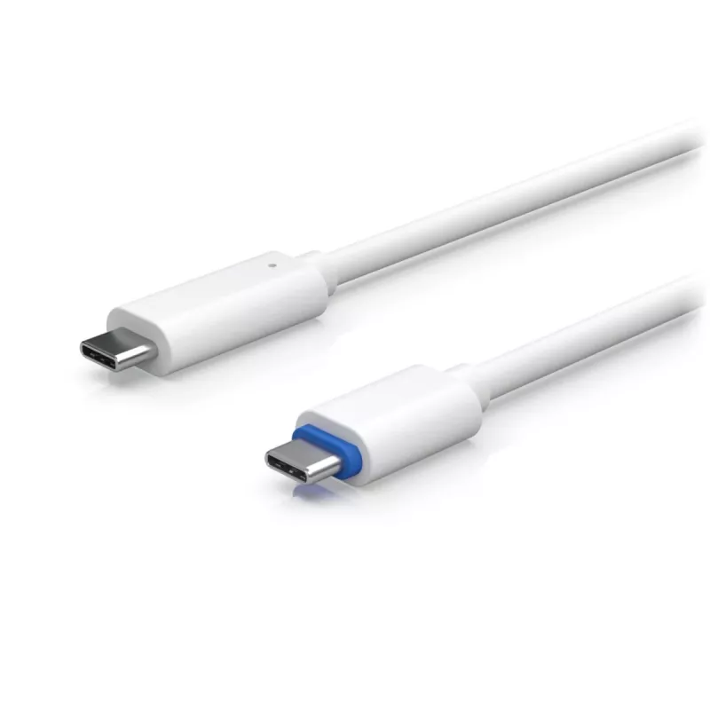 Przejściówka PoE UBIQUITI UACC-ADAPTER-POE-USBC — wejście 48 V, wyjście 5 V 0,25 A, kompaktowa 30,4×30,4×95 mm, biała