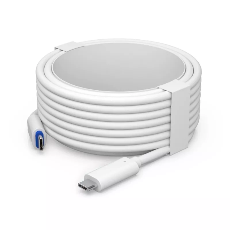 Przejściówka PoE UBIQUITI UACC-ADAPTER-POE-USBC — wejście 48 V, wyjście 5 V 0,25 A, kompaktowa 30,4×30,4×95 mm, biała
