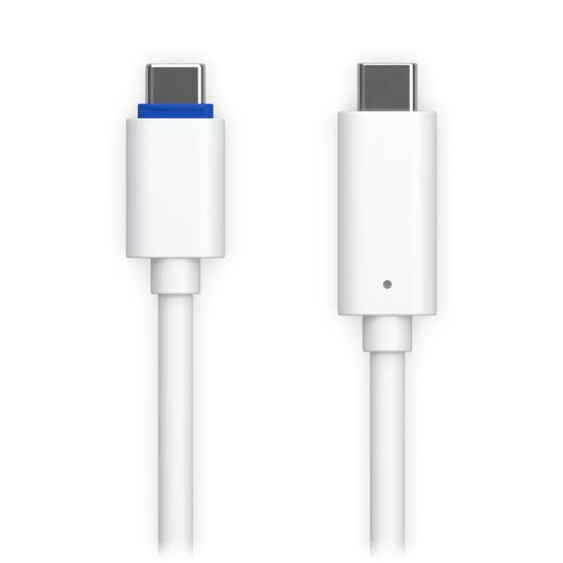 Przejściówka PoE UBIQUITI UACC-ADAPTER-POE-USBC — wejście 48 V, wyjście 5 V 0,25 A, kompaktowa 30,4×30,4×95 mm, biała