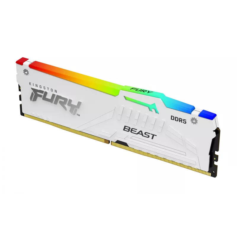 Kingston Technology FURY Beast 32GB 6000MT/s DDR5 CL30 DIMM (Zestaw 2) Biały RGB EXPO