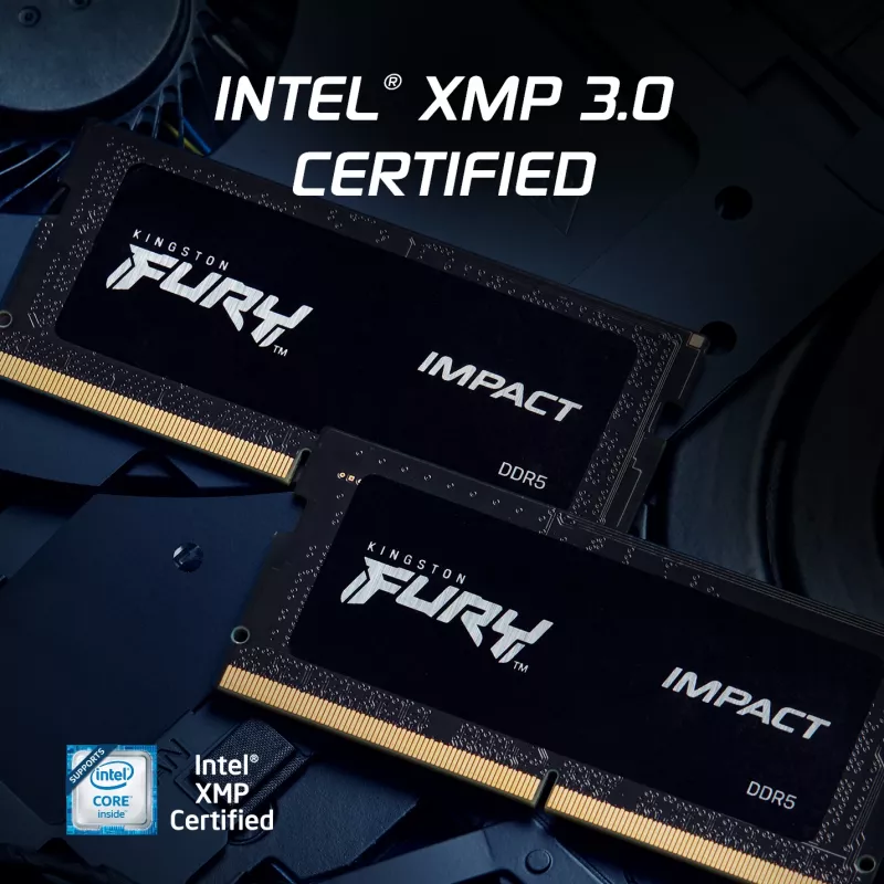 Kingston Technology FURY 32GB 6400MT/s DDR5 CL38 SODIMM (Kit of 2) Impact XMP