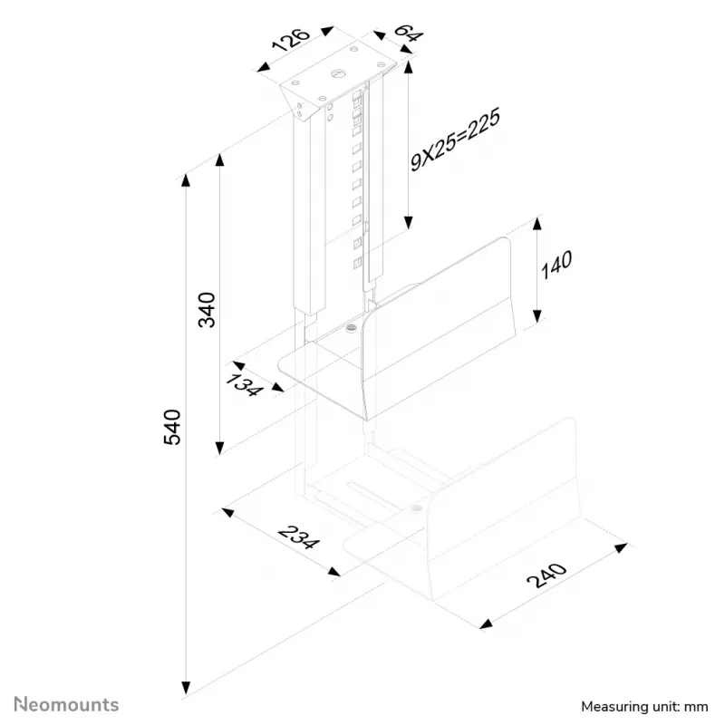 Uchwyt CPU Neomounts CPU-D200SILVER - maks. 30 kg - uniwersalny