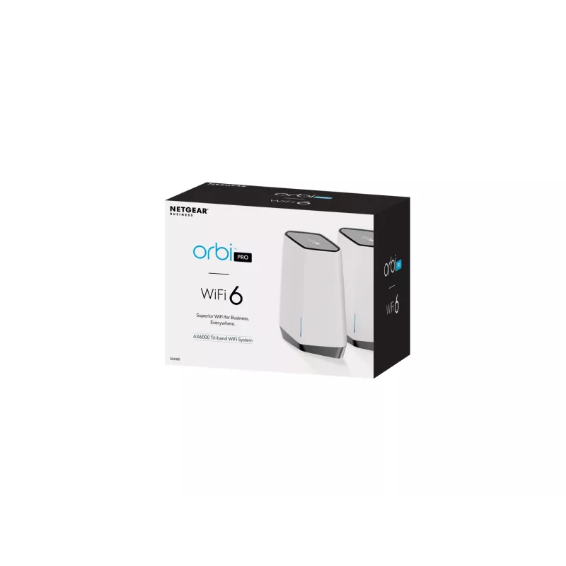 NETGEAR Orbi Pro WiFi 6 Tri-band Mesh System (SXK80) Tri-band (2.4 GHz / 5 GHz / 5 GHz) Wi-Fi 6 (802.11ax) szary, biały 9 Internal