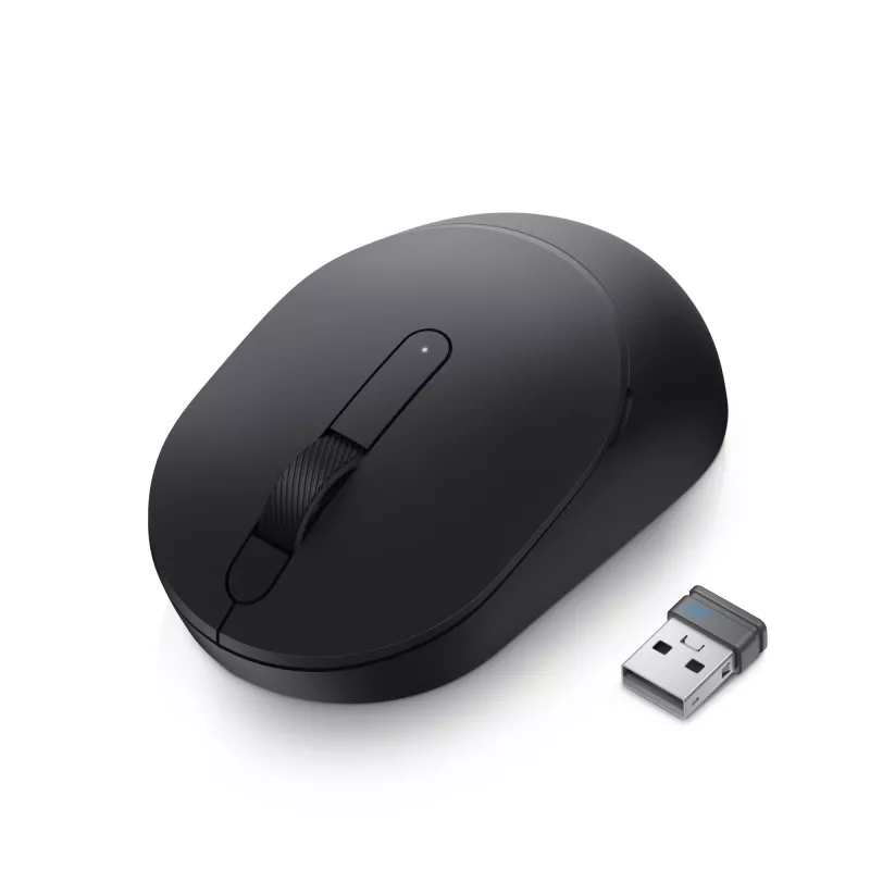 Bezprzewodowa mysz mobilna DELL – MS3320W – Czarna, oburęczna, optyczna, RF Wireless + Bluetooth, 1600 DPI, Czarny