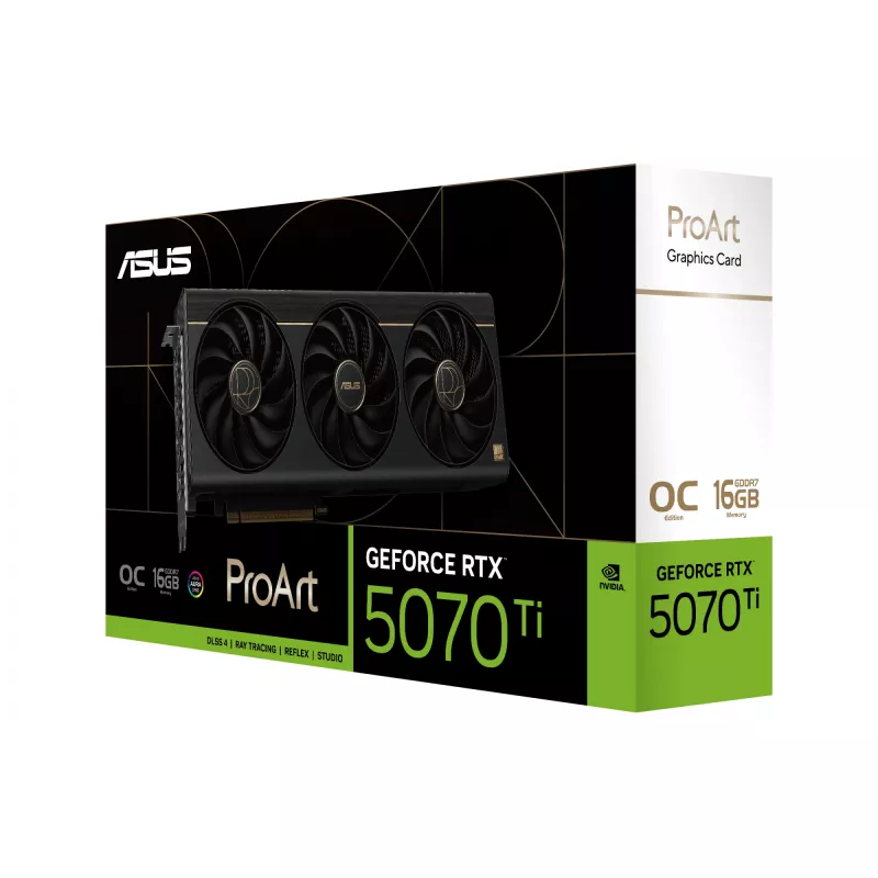 Karta graficzna ASUS ProArt GeForce RTX 5070 Ti 16GB GDDR7, PCIe 5.0, 256-bit, 304mm, 3 wentylatory