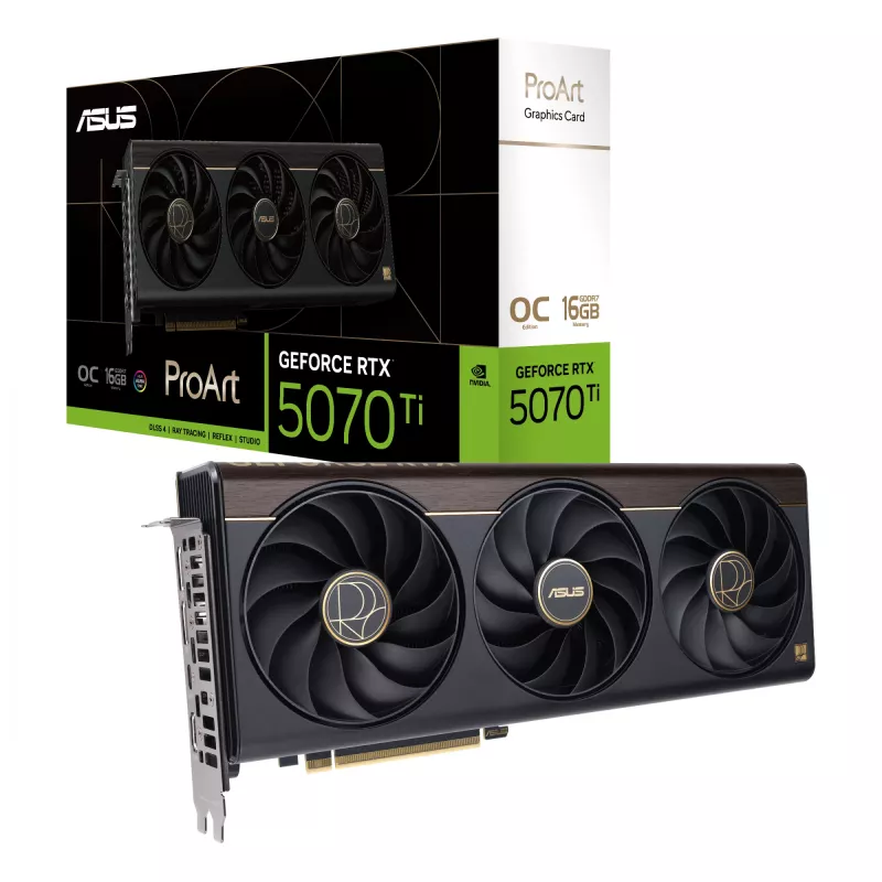 Karta graficzna ASUS ProArt GeForce RTX 5070 Ti 16GB GDDR7, PCIe 5.0, 256-bit, 304mm, 3 wentylatory