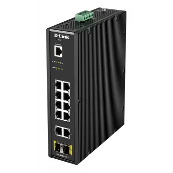 D-Link 12-portowy L2 przemysłowy zarządzalny switch z 10 x 1GBaseT(X) i 2 x SFP