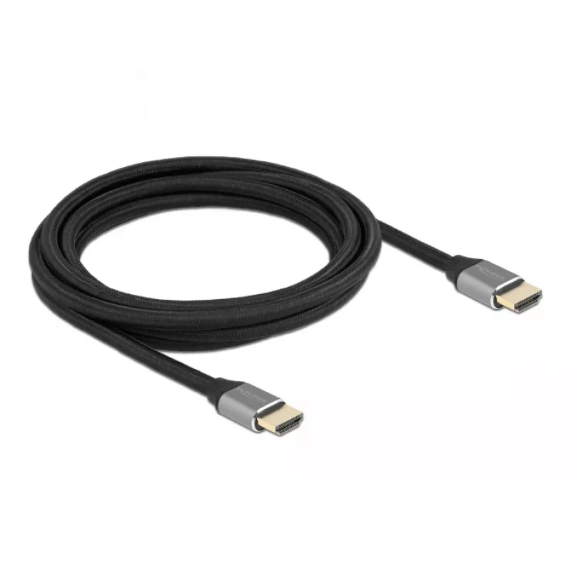 Kabel DELOCK Ultra High Speed HDMI - wtyk męski / wtyk męski - 48 Gb/s 8K 60 Hz - 3 m - szary