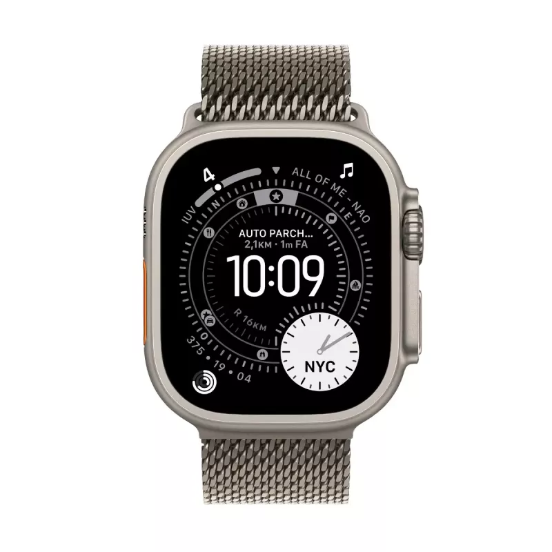 APPLE Watch Ultra 3 (2025) 5G 49mm Natural Titanium Case z Natural Titanium Milanese Loop S
