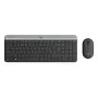 LOGITECH Bezprzewodowy zestaw klawiatury i myszy Slim Mk470 - Grafit - Azerty belgijski