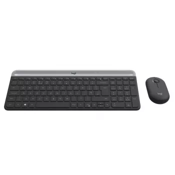 LOGITECH Bezprzewodowy zestaw klawiatury i myszy Slim Mk470 - Grafit - Azerty belgijski