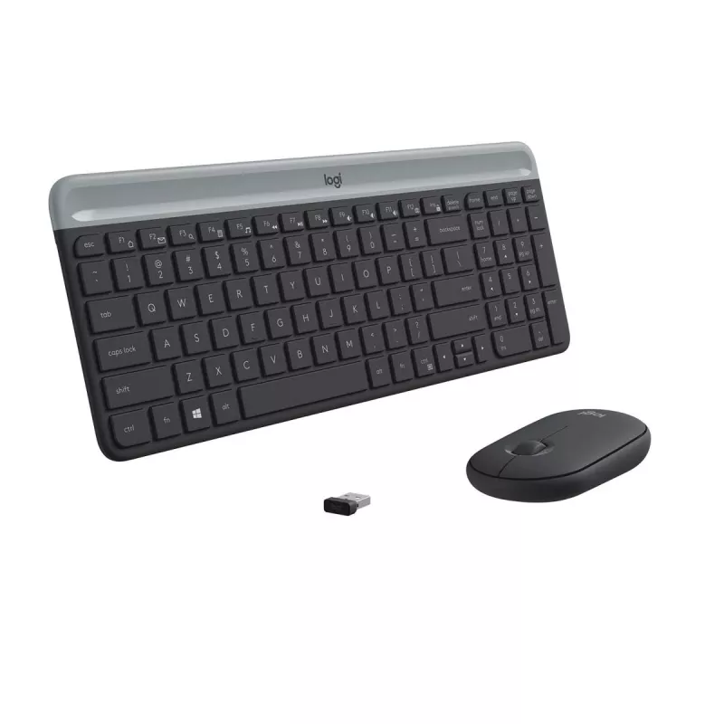 LOGITECH Bezprzewodowy zestaw klawiatury i myszy Slim Mk470 - Grafit - Azerty belgijski