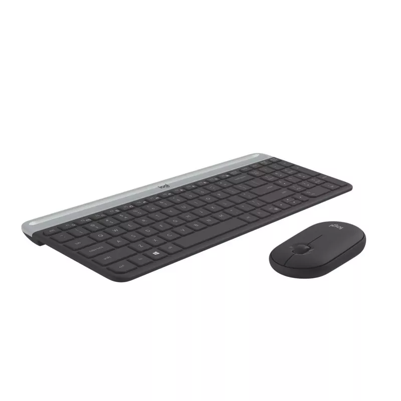 LOGITECH Bezprzewodowy zestaw klawiatury i myszy Slim Mk470 - Grafit - Azerty belgijski