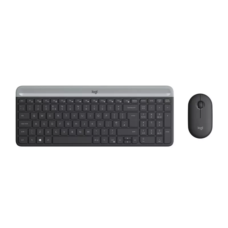 LOGITECH Bezprzewodowy zestaw klawiatury i myszy Slim Mk470 - Grafit - Azerty belgijski