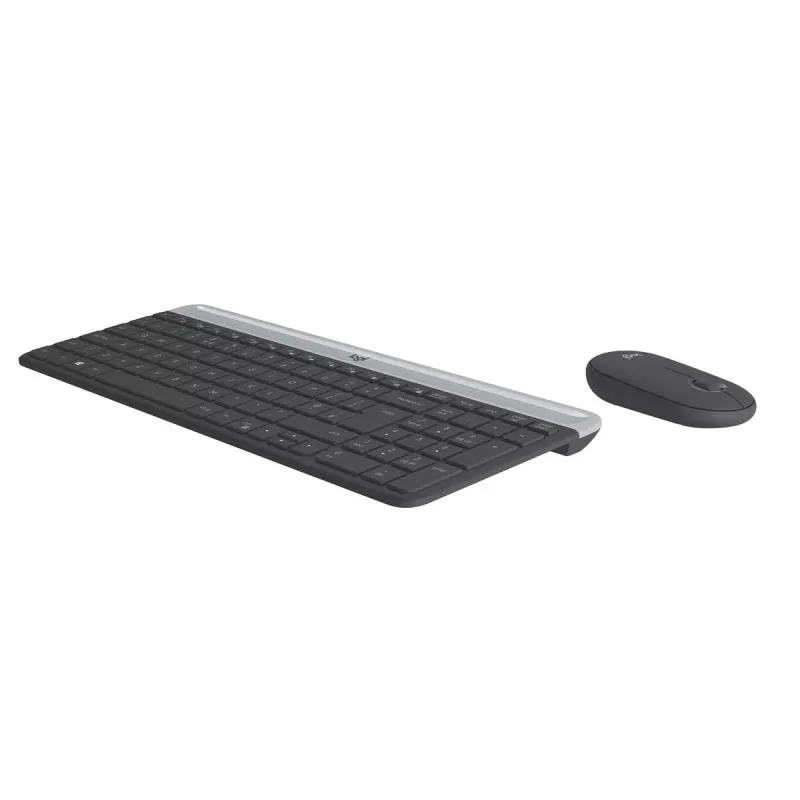 LOGITECH Bezprzewodowy zestaw klawiatury i myszy Slim Mk470 - Grafit - Azerty belgijski