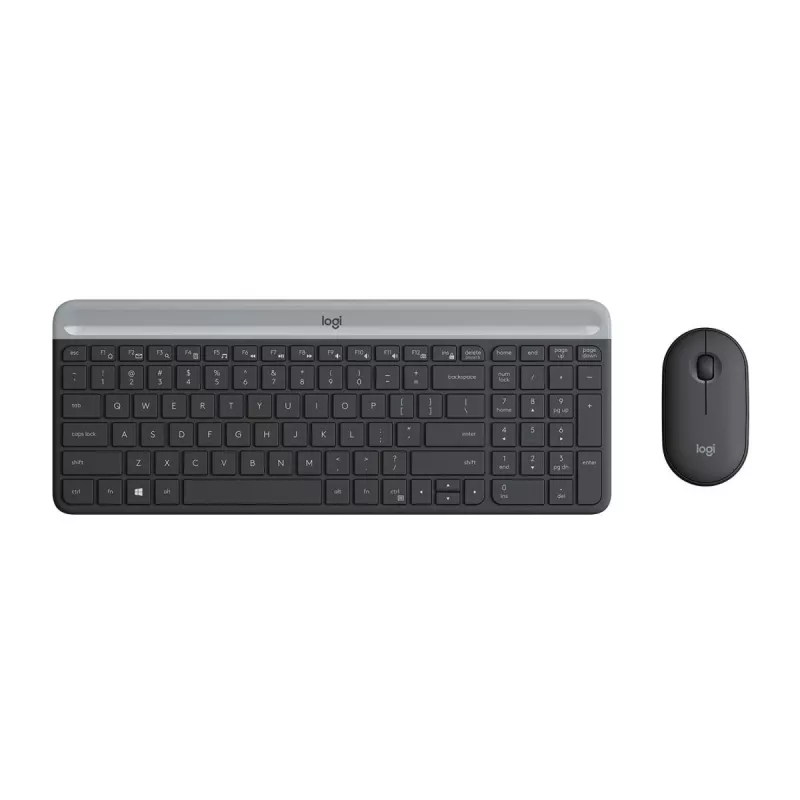 LOGITECH Bezprzewodowy zestaw klawiatury i myszy Slim Mk470 - Grafit - Azerty belgijski