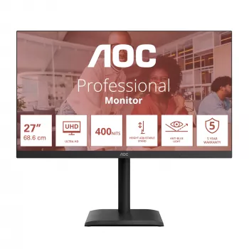 Monitor komputerowy AOC E4 U27E4CV 68,6 cm (27 cali) 3840 x 2160 pikseli 4K Ultra HD LED Czarny