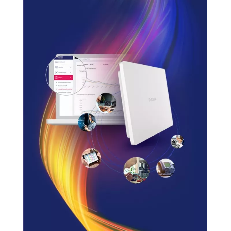 D-Link AX3000 Wi-Fi 6 Dwuzakresowy Punk Dostępowy PoE Zewnętrzny, 2.4 GHz, 5 GHz, 3000 Mbit/s, 64-bit WEP, 128-bit WEP, SSID, WEP, WPA, WPA2, WPA3, 10,100,1000,2500 Mbit/s