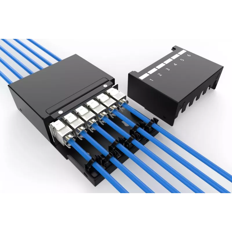 DIGITUS Consolidation Point Box - 6 portów modułów Keystone z inteligentnym zarządzaniem kablami